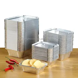 주방 식품 포장 알루미늄 호일 410ml 식품 트레이 용기 오븐 사용 빵 알루미늄 호일 트레이