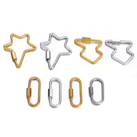 Charmes de verrouillage à vis mousqueton en acier inoxydable, petit fermoir à vis mousqueton pour bracelet et collier