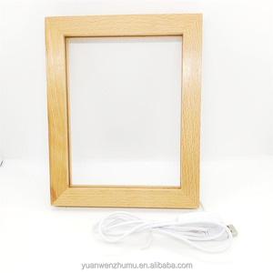 Đầy màu sắc ánh sáng ấm áp 3D Phantom khung ảnh Ánh sáng khung gỗ <span class=keywords><strong>LED</strong></span> DIY Acrylic ánh sáng ban đêm cơ sở hiển thị bằng Gỗ Đứng - Product Image 5