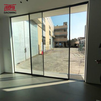 Porte coulissante d'entrée en aluminium à double vitrage robuste de style moderne avec fonction d'auto-réparation