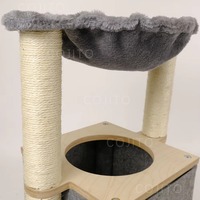 Arbre à chat tout-en-un de luxe moderne, grand, en bois durable, sisal, peluche, écologique, griffoir en carton, nid, hamac, lit pour chat
