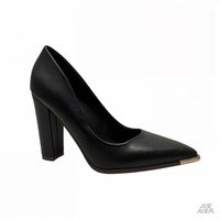 Escarpins sexy à bout pointu et talon aiguille de 12 cm avec embout métallique pour femme – Chaussures élégantes de bureau et de soirée toutes saisons