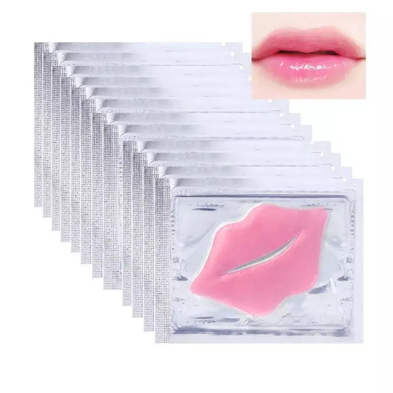 korean Cosmetics Skin Care 10Pcs Beauty Super Lip Plumper Pink Crystal Collagen Lip Patch for Moisture Essence Wrinkle
