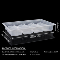 Barquette à raviolis en PP de qualité alimentaire, personnalisable, 4x4, à usage unique, avec logo sur mesure, forme personnalisée, emballage sûr pour produits surgelés, la plus vendue
