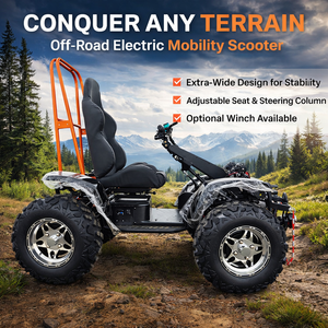 Scooter Todoterreno de 4 Ruedas |   Scooter Eléctrico para Adultos con Neumáticos Grandes, Velocidad de 75 km/h, Nuevo Diseño 2024, Tipo Económico HD4, Totalmente Eléctrico, Resistente - Product Image 4