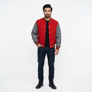 Wholesale Custom Canvas Sleeve <b>Baseball</b> <b>Jacket</b> <b>Men</b> Varsity Letterman Stand Breathable Embroidery Logo Camouflage Reasonable - Product Image 1
