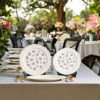 Assiette à dîner en porcelaine céramique personnalisée de vente chaude ancienne assiette de fruits bol à salade assiettes à dîner pour la fête de mariage à la maison