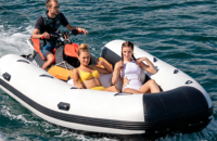Bateau pneumatique adapté aux motos nautiques et jet-skis, extension de tender motorisé, tender gonflable de qualité supérieure en PVC, bateau à moteur