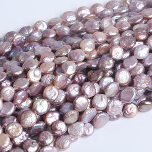 Perlas Barrocas de Agua Dulce Moradas, Accesorios para Manualidades, Perlas de Botón de Disco de 11-12 mm, Perlas Naturales Sueltas Blancas y Rosas al por Mayor - Product Image 2