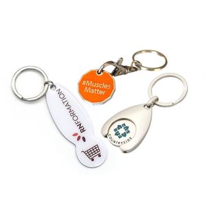 Porte-clés en métal émaillé double face avec logo personnalisé, impression 4 couleurs et époxy, pour chariot de supermarché - Product Image 5