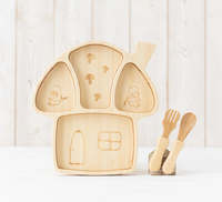 Assiettes à dîner en bois en forme d'animal champignon créatif sur mesure Plats et assiettes non toxiques pour petit-déjeuner et collation