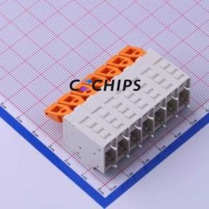 KF206-7.5-7P Spring Terminal Block Through hole Component (THT),P=7.5mm Connector 7.5mm 7P 7 41A - Product Image 2