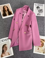 Manteau de Costume Femme, Veste Unie Coupe Ample Coréenne