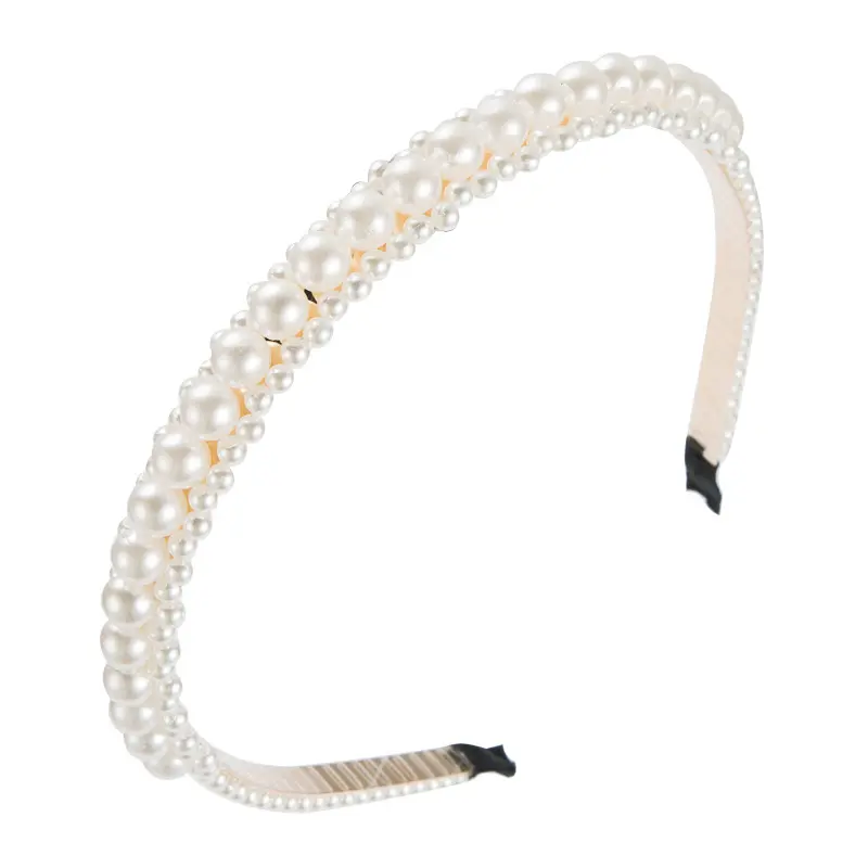 Accesorios para el cabello para niña y mujer, diademas de metal baratas con diamantes de imitación y perlas