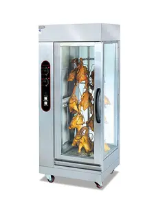 Asador de pollo eléctrico vertical de acero inoxidable, máquina de parrilla de pollo eléctrica