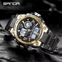 Jam Tangan Digital Sport Sanda 6024 Fashion Tahan Air Layar Ganda Elektronik Kalender Kronograf Pria Tahan Air 50M