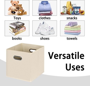 Foldable Modern-Style Fabric <strong>Storage</strong> Cubes <strong>Boxes</strong> Set-Non-Woven Fabric <strong>Cardboard</strong> 20L Capacity for Home Closet Organization - Product Image 3