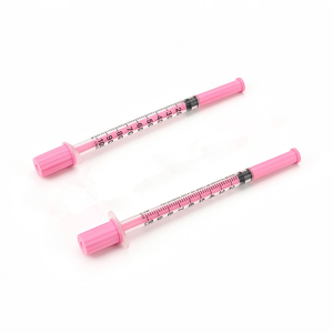 Jeringa <span class=keywords><strong>de</strong></span> insulina veterinaria desechable 31G 50 unidades, <span class=keywords><strong>aguja</strong></span> <span class=keywords><strong>delgada</strong></span> <span class=keywords><strong>de</strong></span> 6 mm, émbolo liso 1 ml 0.3 ml 29G 30G 31G, jeringa <span class=keywords><strong>de</strong></span> insulina rosa - Product Image 5
