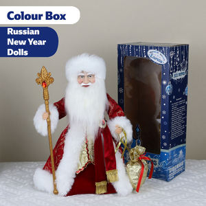 Nouveauté : Ensemble SOTE de <span class=keywords><strong>Ded</strong></span> <span class=keywords><strong>Moroz</strong></span> et Snegurochka, décorations de Noël électriques rouges, poupées musicales de Père Noël avec cadeaux - Product Image 3