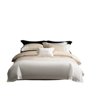 Golden Sun 120S Long Staple Cotton Four-Piece Set Floral Embroidery Princess Style Pure Cotton Breathable <b>Bedding</b> - Product Image 2