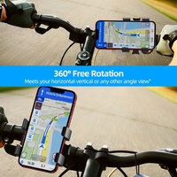 Support de téléphone universel pour vélo avec logo personnalisé, rotation à 360 degrés, matériau ABS, support de smartphone réglable pour moto et vélo