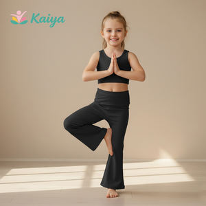 Proveedor Profesional de Conjuntos de Ropa para Niños, Conjuntos de Ropa de Yoga para Niña, Casuales y Transpirables, sin Mangas, para Verano - Product Image 3