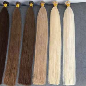 Extensiones de Cabello Humano Ruso con Queratina I-Tip al por Mayor, Extensiones de Cabello Remy Virgen Doble Trama, Cabello Rizado Birmano - Product Image 1