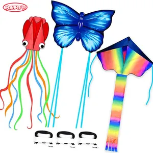 Custom Service Animal Print Red Mollusc Octopus Rainbow Delta Huge Kite children's toy Easy Fly Flying Kites for Kids & Adults