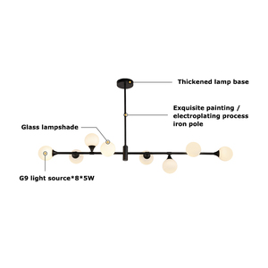 New hiện đại <span class=keywords><strong>Globe</strong></span> <span class=keywords><strong>Shape</strong></span> phong cách Bắc Âu Glass bóng Bong Bóng Led Đèn Chùm Mặt dây chuyền treo ánh sáng - Product Image 2