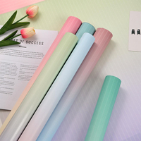 Nouveau Papier d'Emballage pour Bouquet Rayé Arc-en-ciel Épais à Dégradé, Papier d'Emballage de Haute Qualité, Matériaux Floraux pour Fleuristes