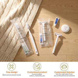 Kit d'articles de toilette de luxe pour hôtels, conforme RoHS, personnalisable, <span class=keywords><strong>avec</strong></span> savon en barre et articles de toilette jetables format voyage, marque privée - Product Image 2