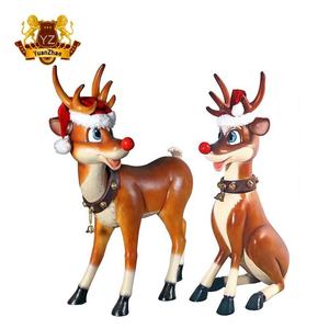 Statua di Renna Natalizia a Grandezza Naturale in Resina e Fibra di Vetro, Decorazione Artistica <span class=keywords><strong>da</strong></span> Giardino per Negozi e Sculture di Animali a Tema Anime - Product Image 1