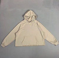 Hoodie coupe ample et courte en molleton bouclette 300 g/m² de haute qualité, fabriqué en Chine, pour marque