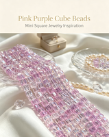 Perles en verre cristal carrées à facettes effet glace pilée 4x4mm en gros, fournitures de bricolage en vrac, revêtement Aurora AB, couleurs personnalisées