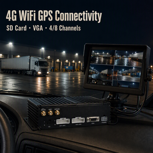 Enregistreur vidéo mobile 4G GPS WiFi 4/8 canaux pour véhicule, 1080P 720P avec carte SD VGA pour bus, <span class=keywords><strong>camion</strong></span>, flotte - Product Image 3