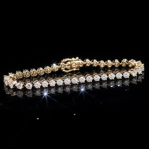 Bracelet Tennis à Bas Prix en Diamant de Laboratoire de 2,5 mm, 3 Griffes, Or Jaune 10k, Bijoux de Luxe VVS, Passe le Testeur de Diamant, Bijoux en Diamant Véritable - Product Image 3