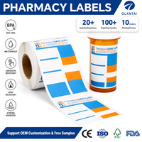 Etiquetas Adhesivas Térmicas Impermeables para Frascos de Farmacia, Impresión UV Personalizada, Etiquetas Autoadhesivas para Botellas de Medicamentos