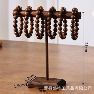 Wooden Bracelet Necklace Display Rack Double Layer Desktop Jewelry Organizer Storage <b>Stand</b> For Accessories Showcasing - Product Image 3
