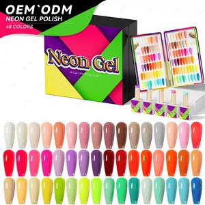 JTING - Colección de Esmaltes de Uñas de Gel de Alta Pigmentación en 48 Colores Neón, Muestra Gratis, Diseño OEM, Suministros para Uñas, Esmalte de Uñas de Marca Privada Personalizada - Product Image 1