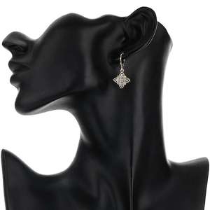 Juego de Joyería Geométrica Elegante de Lujo con Diseño de Rombo Calado, Chapado en Oro de 18K, Collar y Aretes con Diseño de Pétalos, Tendencia Geométrica - Product Image 5