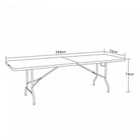 Vente en gros pour 8 à 10 personnes Table pliante rectangulaire en plastique blanc de 8 pieds pour événements
