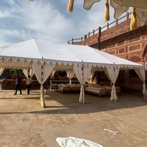 Carpa de Comedor de Lujo Estilo Rústico con Elegante Toldo Drapeado para Eventos de Boda y Banquetes al Aire Libre - Product Image 1