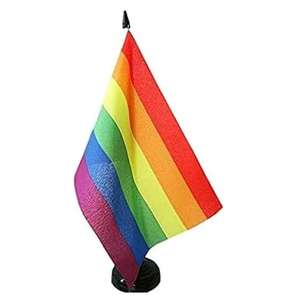 Drapeau de table arc-en-ciel personnalisé pour la fierté gay, <span class=keywords><strong>lesbienne</strong></span>, transgenre, bisexuelle, pansexuelle, drapeau de bureau LGBT, vente en gros - Product Image 1