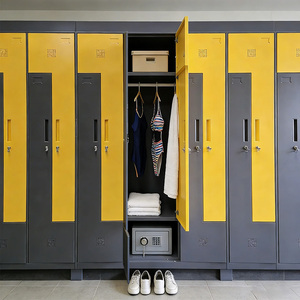 Armarios de Ropa en Forma de Z, Armario de Acero con 2 Puertas y Múltiples Compartimentos, Guardarropa para Dormitorios, Escuelas y Uso del Personal - Product Image 3
