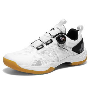 Baskets de sport respirantes en maille blanches et violettes avec fermeture à molette BOA, chaussures de sport antidérapantes et amortissantes pour hommes - Product Image 2