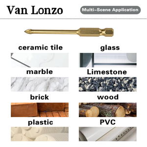 Foret à carrelage triangulaire à tige hexagonale Van <span class=keywords><strong>Lonzo</strong></span>, pointe en alliage dur pour le perçage de carrelage, verre, marbre, brique, plastique - Product Image 5