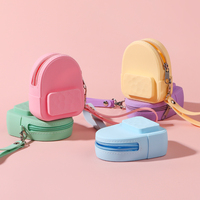 Cadeaux promotionnels, porte-monnaie en silicone souple en forme de petit sac à dos avec crochet, portefeuilles mignons pour filles