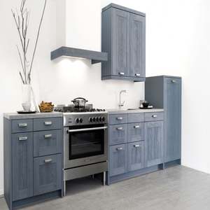 Cuisine moderne de style petit appartement, armoire de cuisine sans poignée, quincaillerie avec four, prêt à assembler, directement de l'usine - Product Image 1