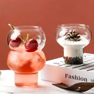 SUNYO Tasse à jus en verre transparent pour magasin de desserts à haute teneur en borosilicate en gros