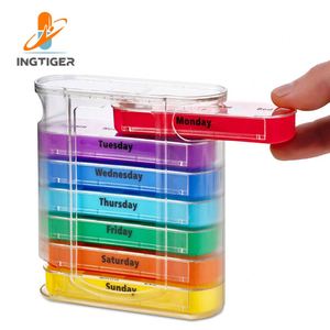Ready to Ship Weekly Hot Sale <b>Pill</b> Box Storage Organizer 7 Day Medication 28 Compartments <b>Container</b> <b>Pill</b> Box - Product Image 2